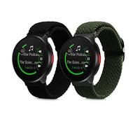 kwmobile Pulsera compatible con Polar Pacer/Pacer Pro/Ignite - Correa de nylon para fitness tracker - negro/verde