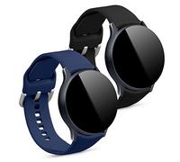 kwmobile Pulsera compatible con Samsung Galaxy Active 2 / Watch 4/5 / 6 Galaxy Watch 7 / FE correa - 2x Correas de silicona flexible - Tamaño ajustable