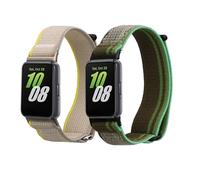 kwmobile Pulsera compatible con Samsung Galaxy Fit 3 - Correa de nylon para fitness tracker - verde oscuro/gris claro/verde
