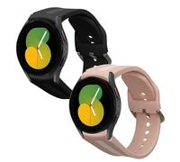 kwmobile Pulsera compatible con Samsung Galaxy Watch 5 / Watch 5 Pro/Watch 6/6 Classic correa - 2x Correas de silicona flexible - Tamaño ajustable