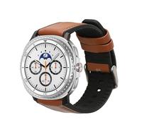 kwmobile Pulsera Compatible con Samsung Galaxy Watch 8 Galaxy/Galaxy Watch 8 Classic 46mm Correa - 1x Correas de Cuero auténtico - Tamaño Ajustable - marrón/Negro