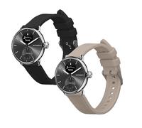 kwmobile Pulsera compatible con Withings Scanwatch Light 37mm / Withings Scanwatch 2 38mm correa - 2x Correas de silicona flexible - Tamaño ajustable