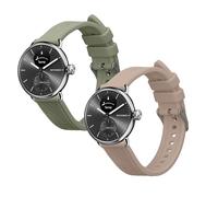 kwmobile Pulsera compatible con Withings Scanwatch Light 37mm / Withings Scanwatch 2 38mm correa - 2x Correas de silicona flexible - Tamaño ajustable