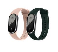 kwmobile Pulsera compatible con Xiaomi Mi Band 10 / Mi Band 9/8 correa - 2x Correas de silicona flexible - Tamaño ajustable
