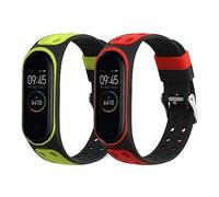 kwmobile Pulsera compatible con Xiaomi Mi Band 4 / Mi Band 3 correa - 2x Correas de silicona flexible - Tamaño ajustable