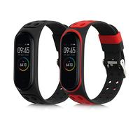 kwmobile Pulsera compatible con Xiaomi Mi Band 4 / Mi Band 3 correa - 2x Correas de silicona flexible - Tamaño ajustable