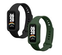 kwmobile Pulsera compatible con Xiaomi Redmi Band 3 / Smart Band 9 Active correa - 2x Correas de silicona flexible - Tamaño ajustable