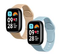 kwmobile Pulsera compatible con Xiaomi Redmi Watch 3 Active correa - 2x Correas de silicona flexible - Tamaño ajustable