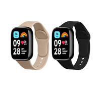 kwmobile Pulsera compatible con Xiaomi Redmi Watch 3 Active correa - 2x Correas de silicona flexible - Tamaño ajustable