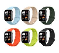kwmobile Pulsera compatible con Xiaomi Redmi Watch 3 Active correa - 6x Correas de TPU y silicona para smartwatch - Tamaño ajustable - Multicolor