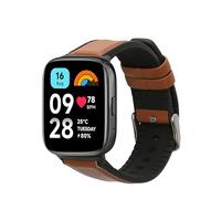 kwmobile Pulsera Compatible con Xiaomi Redmi Watch 3 Active/Redmi Watch 3 Lite Correa - 1x Correas de Cuero auténtico - Tamaño Ajustable - marrón/Negro
