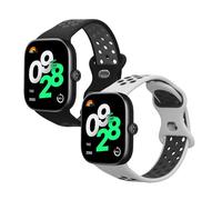 kwmobile Pulsera Compatible con Xiaomi Redmi Watch 4 Correa - 2X Correas de Silicona Flexible - Tamaño Ajustable