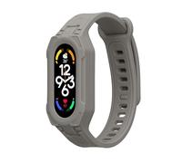 kwmobile Pulsera compatible con Xiaomi Smart Band 10 / Smart Band 9/8 7 6 5 4 3 - Correa de silicona con bumper para reloj - gris