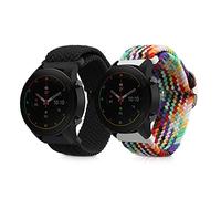 kwmobile Pulsera compatible con Xiaomi Watch S4/S4 Sport/S3/S2/Watch S1 Active/Redmi Watch 5 Active correa - 2x Correas de nailon trenzado - Tamaño ajustable - negro/multicolor