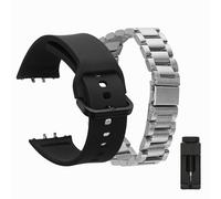kwmobile Pulseras compatibles con Samsung Galaxy Fit 3 correas - 2x Correas de Repuesto de Metal y de Silicona - Set Completo Correas Repuesto Smartwatch