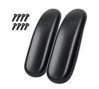 kwmobile Reposabrazos de Recambio - Set 2X Apoyabrazos para Silla de Oficina - Repuestos rígidos de 255 x 75 MM en Negro