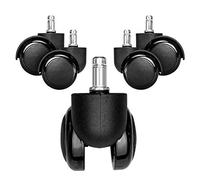 kwmobile - Rueda de repuesto para silla de oficina, 5 ruedas para silla de oficina, rueda de repuesto, 10/50 mm, pie de asiento silencioso para suelo duro, color negro