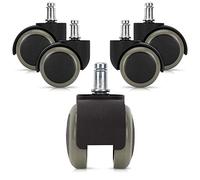 kwmobile - Rueda de repuesto para silla de oficina, 5 ruedas para silla de oficina, rueda de repuesto, 10/50 mm, pie de asiento silencioso para suelo duro, color gris