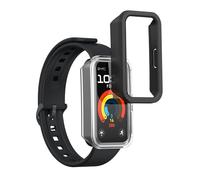 kwmobile Set de 2 Fundas Compatible con Huawei Band 10/9 / 8 - Carcasa Dura para Fitness Tracker en Negro/Transparente