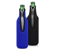 kwmobile Set de 2 fundas enfriadoras de botellas - Para Botella de 330-500ml - Mantén tu botella fría - En negro/azul