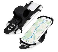 kwmobile Soporte para Bicicleta de móvil Compatible con Smartphone de Silicona - Soporte para Manillar Negro