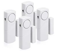 kwmobile Tapa Sensor Puerta y Ventana - 4x Alarma Puerta con Sirena Acustico Sin Wifi - Alarmas para Casa Puertas Autocaravana Trastero y Ventanas - Sistema de Seguridad para el Hogar
