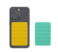 kwmobile Ventosa para Movil - 2X Soporte Movil Ventosa para Smartphone - Compatible con Android y iPhone - Amarillo/Turquesa