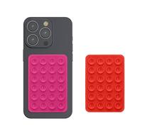 kwmobile Ventosa para Movil - 2X Soporte Movil Ventosa para Smartphone - Compatible con Android y iPhone - Rosado Suave/Rojo