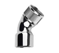 KWODE Adaptador de codo de ducha para cabezal de ducha hembra de 45° a hembra G1/2, conector de ángulo de tubo de ducha, acabado cromado construido en latón