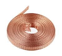 KWOKWEI Cable trenzado de cobre plano de 13 mm, 3 m, alambre trenzado de cobre flexible de 8 mm² para conexión a tierra