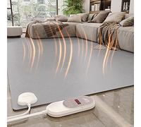 KWPHGLQA Alfombra calefactable con 6 Niveles de Temperatura Ajustable, Impermeable, Antideslizante, con Respaldo de Goma, Resistente a la Suciedad, para Calentar Pisos de dormitorios