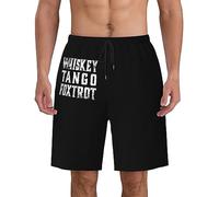 KWQDOZF Bañador Corto de Secado rápido para Hombre Whiskey Tango Foxtrot con Bolsillos.
