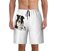 KWQDOZF Bañador Tipo Short de Secado rápido con Estampado de Perro Border Collie para Hombre, con Bolsillos.
