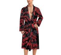 KWQDOZF Bata de baño ligera para hombre Beat On The Brat con cinturón, cuello en V, largo hasta la rodilla, para dormir o spa.