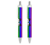 KWQDOZF Bolígrafos de punta fina con la bandera del orgullo Two-Spirit (0,5 mm), retráctiles, de escritura suave, de gel de tinta negra, 2 unidades