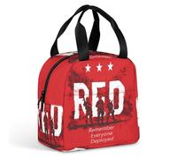KWQDOZF Bolsa de almuerzo con aislamiento rojo Remember Everyone Deployed para mujeres y hombres, ideal para el trabajo, picnic y viajes.