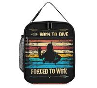 KWQDOZF Bolsa de almuerzo portátil Born to Dive, Obligado a trabajar, reutilizable, a prueba de fugas, aislante, para el trabajo, playa, picnic