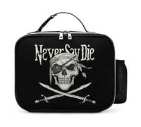 KWQDOZF Bolsa de almuerzo portátil con diseño de calavera Nunca digas morir, reutilizable, aislante, a prueba de fugas, para el trabajo y picnic.