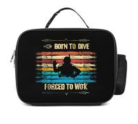 KWQDOZF Bolsa para lonchera con aislamiento portátil, a prueba de fugas, con la frase Nacido para bucear, obligado a trabajar.