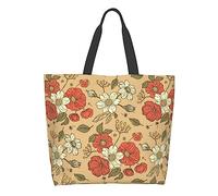 KWQDOZF Bolso de hombro vintage Poppy Daisy7, grande, reutilizable, ecológico, para compras, portátil y de almacenamiento.