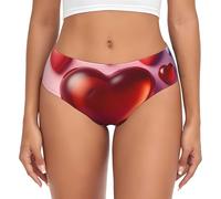 KWQDOZF Braguitas de Mujer con Estampado de Amor para el Día de San Valentín, Suaves, Transpirables y de Cobertura Total, cómodas, de Tallas Grandes.