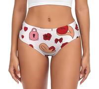 KWQDOZF Braguitas de Mujer con Estampado de Amor para el Día de San Valentín, Suaves, Transpirables y de Cobertura Total, cómodas, de Tallas Grandes.