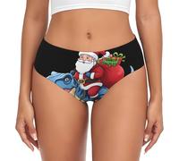 KWQDOZF Braguitas de Mujer con Estampado de T-Rex navideño, Suaves, Transpirables y de Cobertura Total, cómodas, de Tallas Grandes.