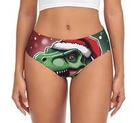 KWQDOZF Braguitas de Mujer con Estampado de T-Rex navideño, Suaves, Transpirables y de Cobertura Total, cómodas, de Tallas Grandes.