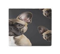 KWQDOZF Bulldog Francese, portafogli Bifold da uomo, portafogli con tasca frontale per uomo