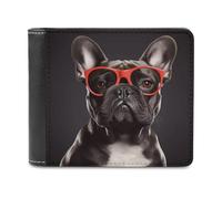 KWQDOZF Bulldog Francese, portafogli Bifold da uomo, portafogli con tasca frontale per uomo