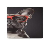 KWQDOZF Bulldog Francese, portafogli Bifold da uomo, portafogli con tasca frontale per uomo