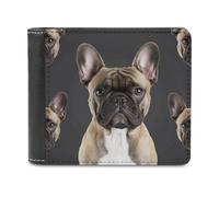KWQDOZF Bulldog Francese, portafogli Bifold da uomo, portafogli con tasca frontale per uomo