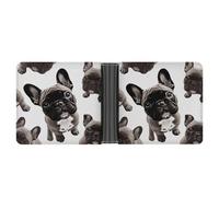 KWQDOZF Bulldog Francese, portafogli Bifold da uomo, portafogli con tasca frontale per uomo