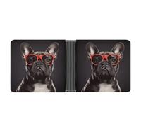 KWQDOZF Bulldog Francese, portafogli Bifold da uomo, portafogli con tasca frontale per uomo